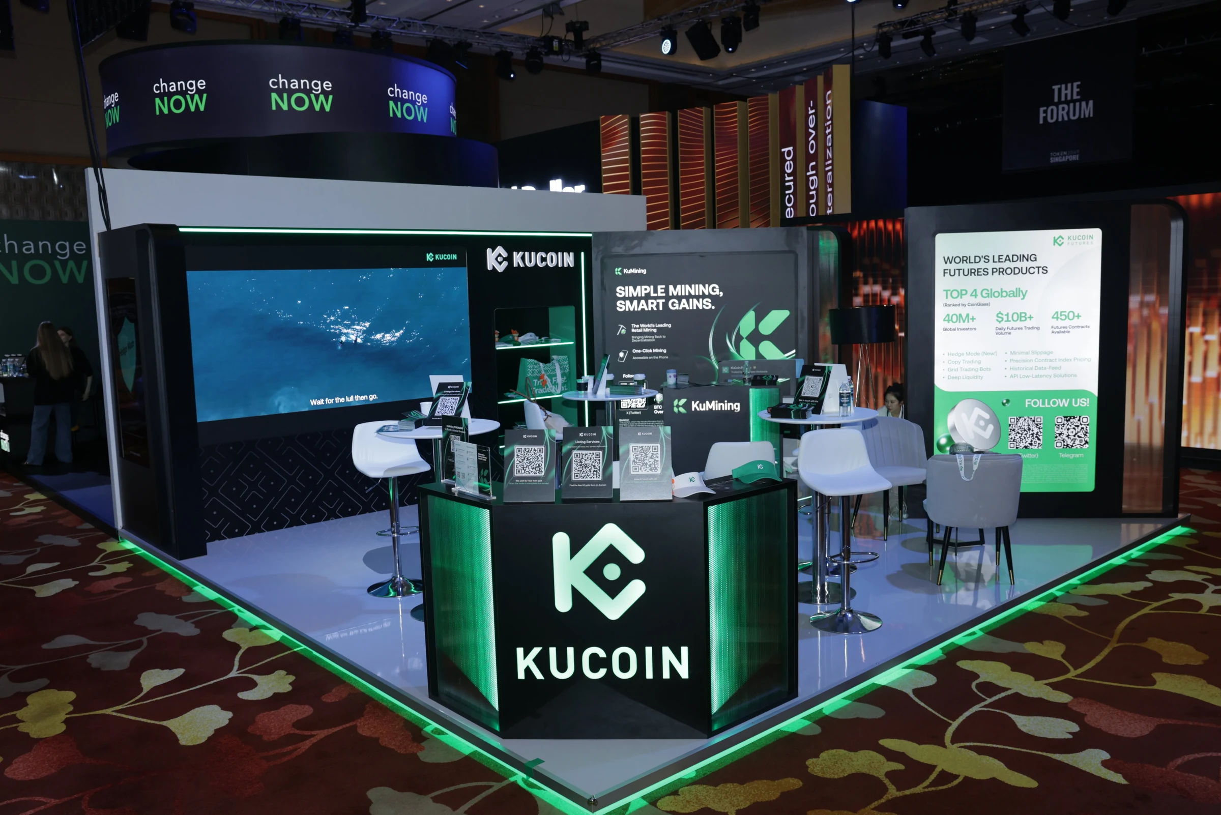 IUM 공개 자료: KuCoin booth · TOKEN2049 Singapore 2025